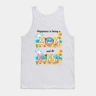 Happiness Is Being A Mom And Nanny Summer Beach Happy Mother's Tank Top